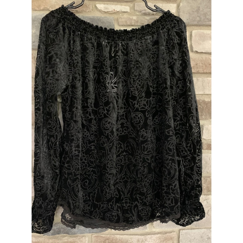 Tantrums Black Velvet Burnout Top NWT Gothic Whimsigoth Fairycore Grunge Y2K S